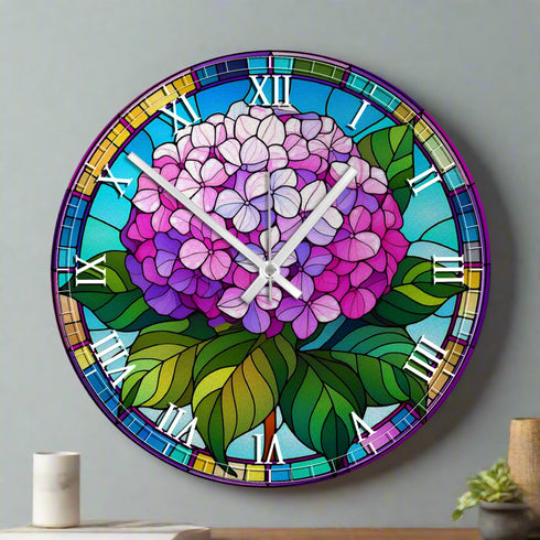 Hydrangea Suncatcher Effect Clock